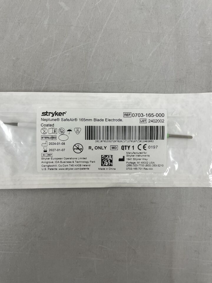 0703-165-000 - STRYKER - Neptune E-SEP 165mm Blade Electrode, Coated, (EA) - ( Expiry Date: 2027-01-07 )