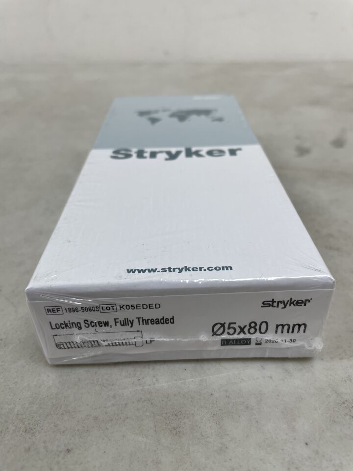1896-5080S - STRYKER - Locking Screw, Fully Threaded 5x80mm, (BX/1) - ( Expiry Date: 2026-11-30 )