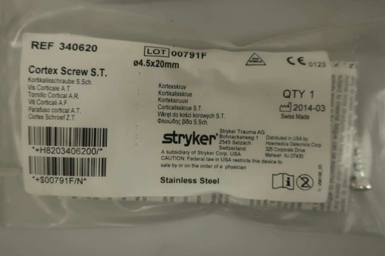 340620 - STRYKER - Cortex Screw S.T. D.4.5x20mm, (EA) - ( Expiry Date: 2099-12-31 )