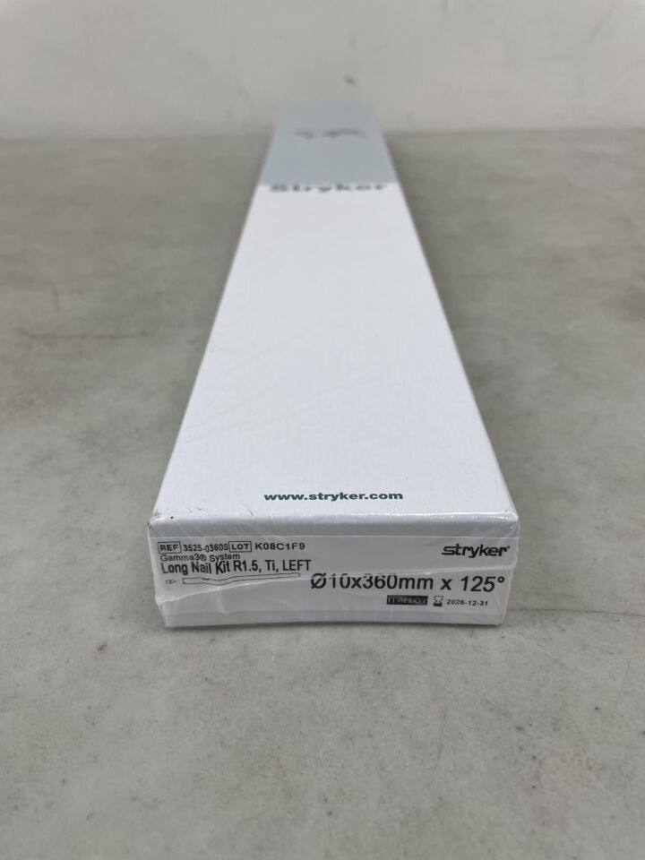 3525-0360S - STRYKER - Gamma3 System Long Nail Kit, R1.5, Ti, Left, 10 x 360mm x 125 Degree, (BX/1) - ( Expiry Date: 2026-12-31 )
