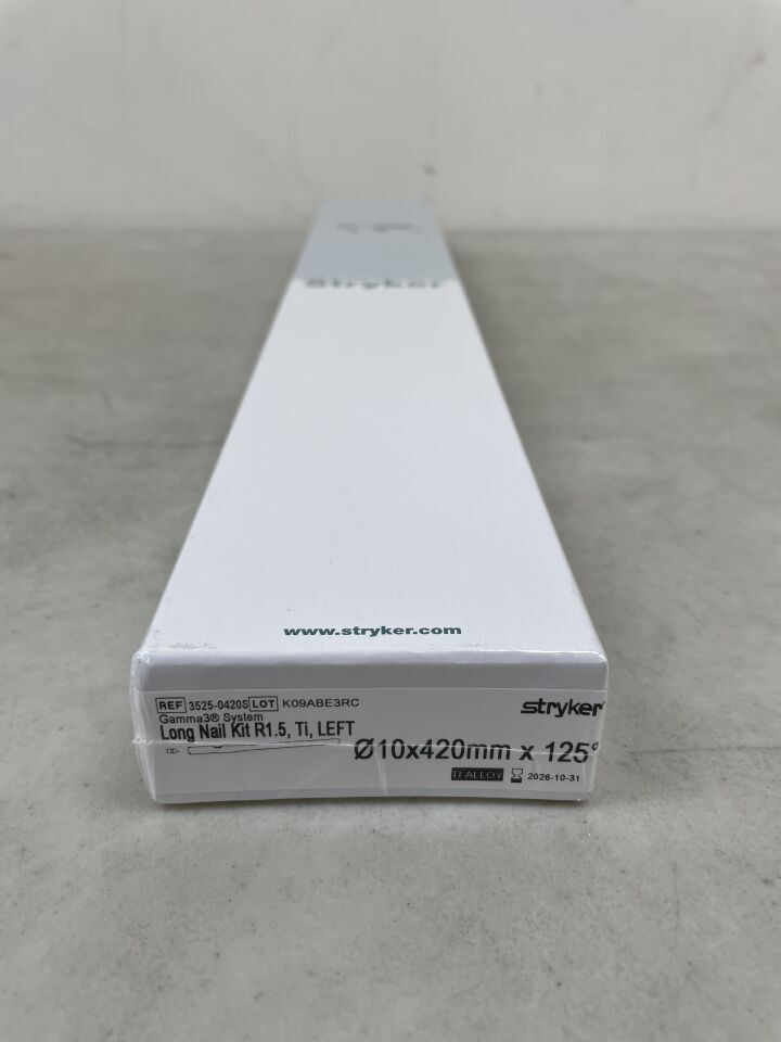 3525-0420S - STRYKER - Gamma3 System Long Nail Kit R1.5, Ti, Left 10mm x 420mm x 125 degrees, (BX/1) - ( Expiry Date: 2026-10-31 )