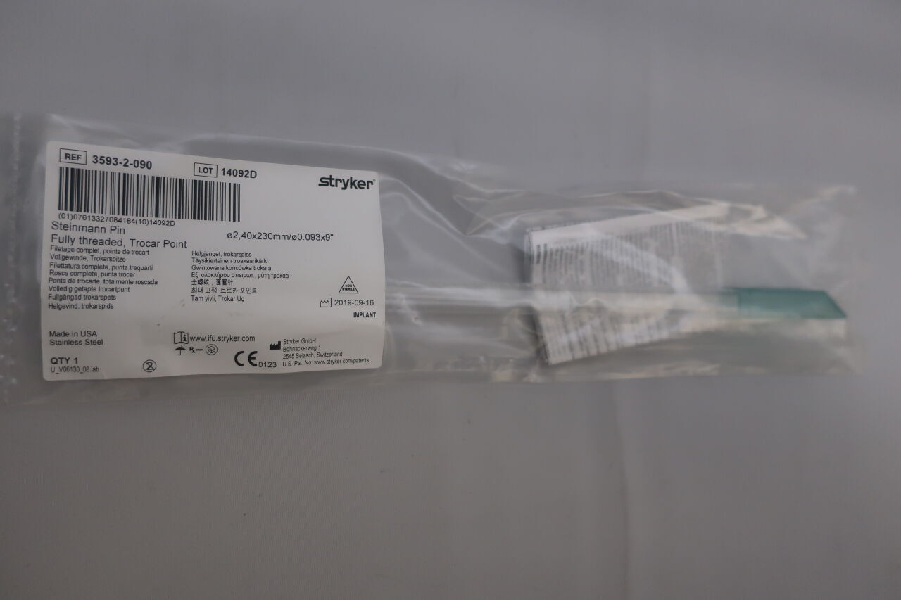 3593-2-090 - STRYKER - Steinmann Pin Fully threaded, Trocar Point, (EA) - ( Expiry Date: 2099-12-31 )