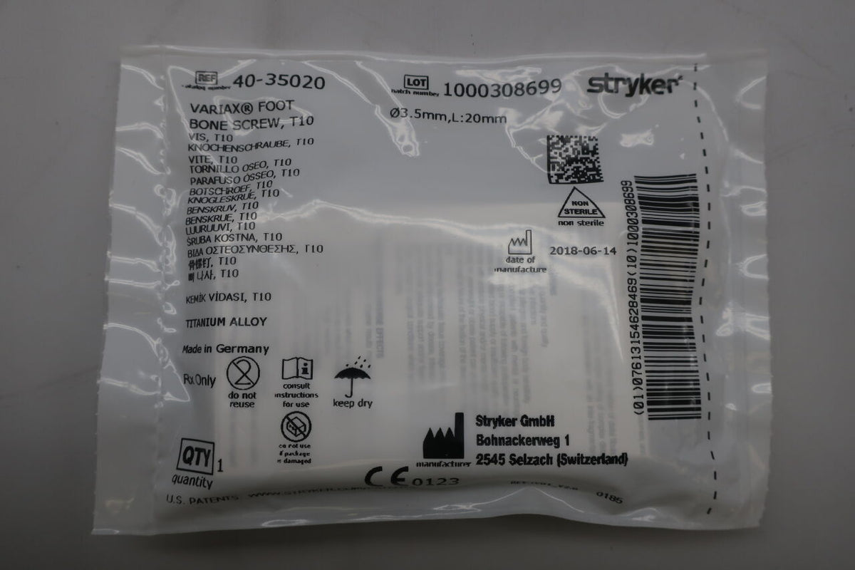 40-35020 - STRYKER - 40-35020 : Variax Foot Bone Screw, T10, (EA)