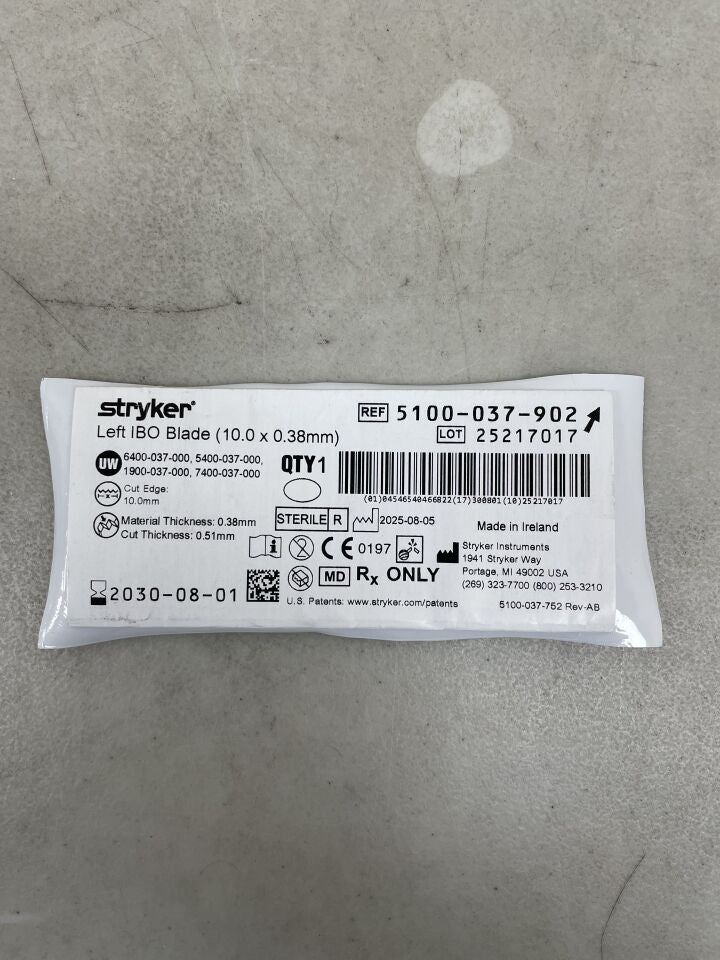 5100-037-902 - STRYKER - Left IBO Blade 10mm x 0.38mm, (EA) - ( Expiry Date: 2030-08-01 )