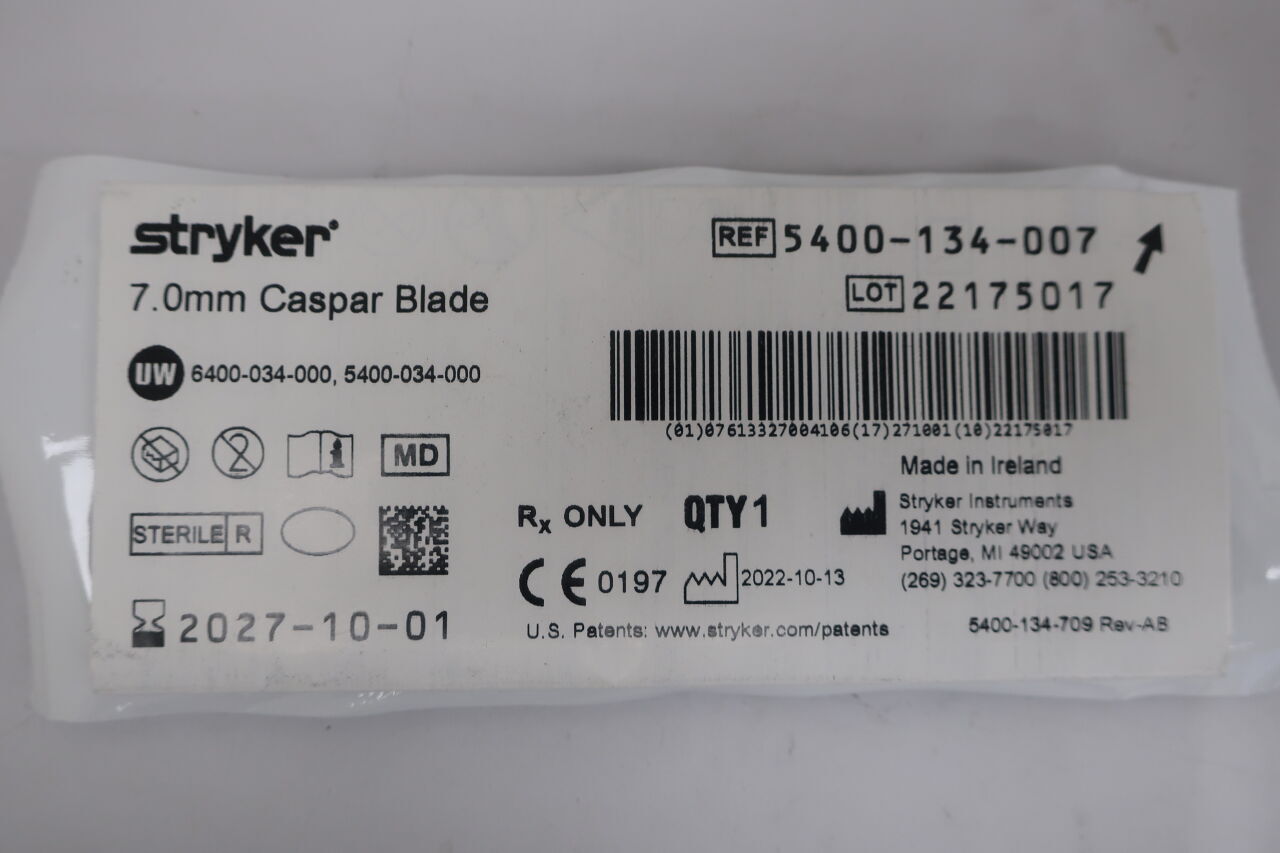 5400-134-007 - STRYKER - 7.0mm Caspar Blade, (EA) - ( Expiry Date: 2027-04-01 )