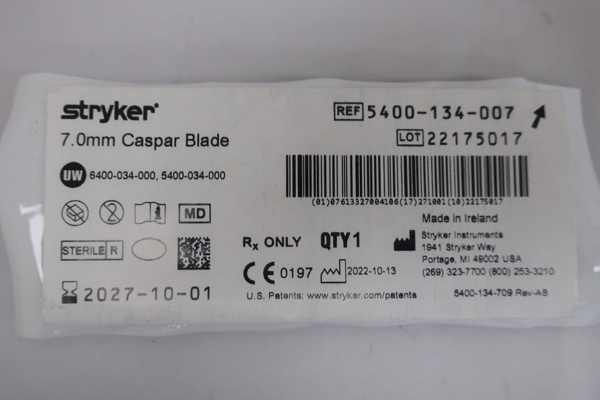 5400-134-007 - STRYKER - 7.0mm Caspar Blade, (EA)