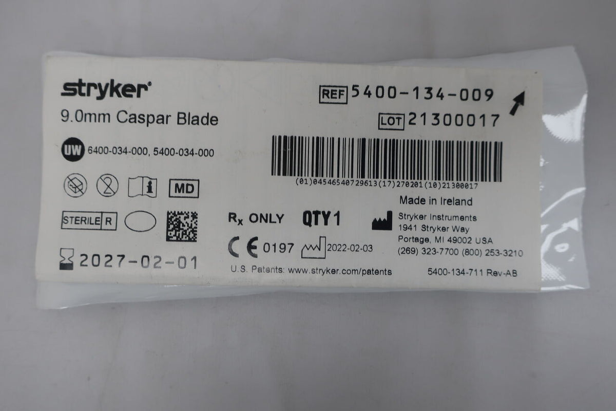 5400-134-009 - STRYKER - 9.0mm Caspar Blade, (EA)