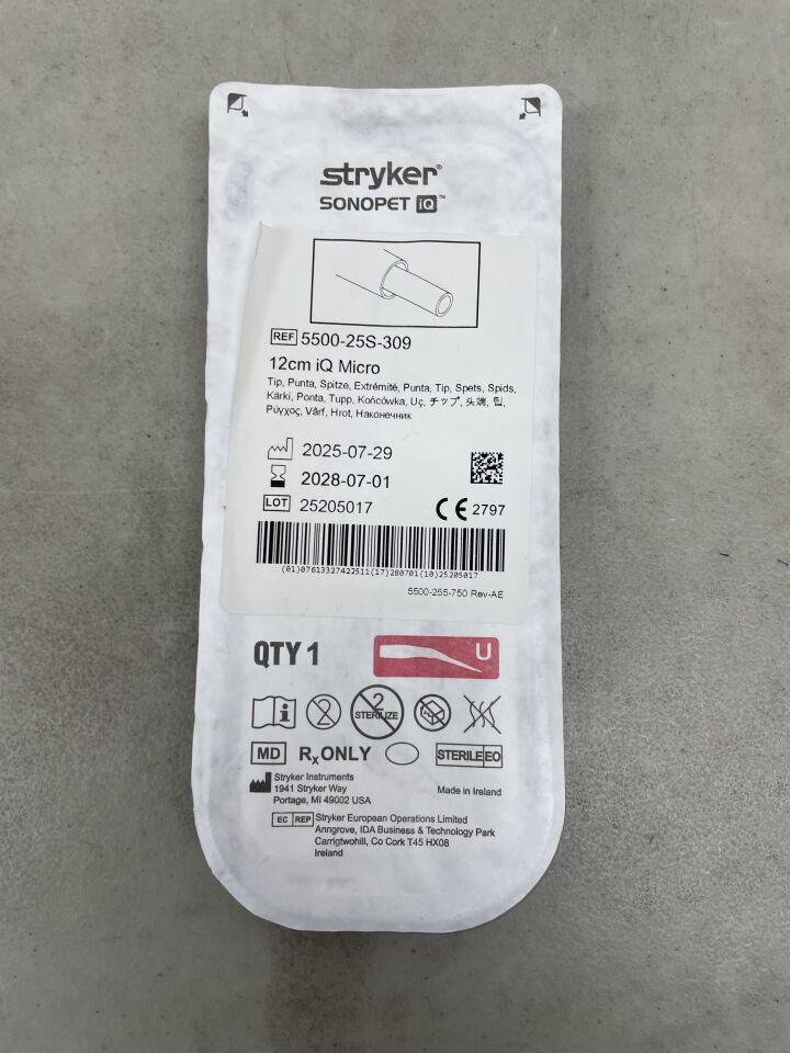 5500-25S-309 - STRYKER - Sonopet iQ Micro Soft Tissue Tips, 12 cm Length, (EA) - ( Expiry Date: 2028-07-01 )
