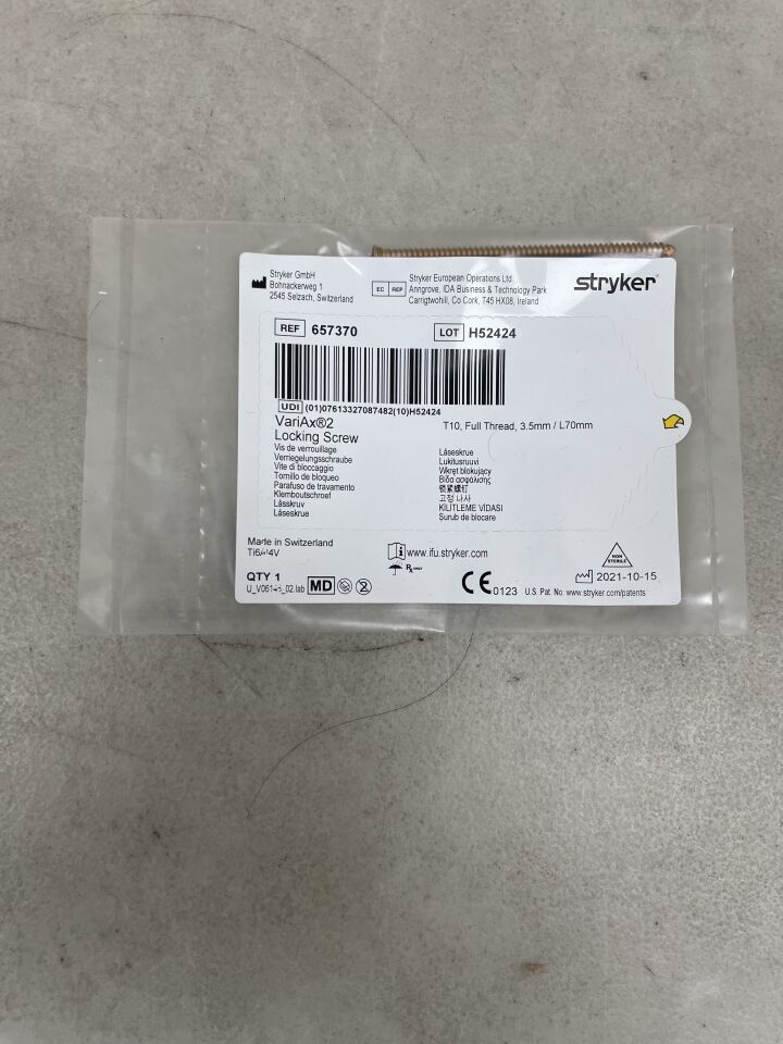 657370 - STRYKER - VariAx 2 Full Thread Locking Screw, 3.5 x 70mm, (EA) - ( Expiry Date: 2099-12-31 )