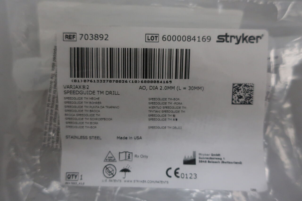 703892 - STRYKER - speedguide tm drill , (EA) - ( Expiry Date: 2099-12-31 )