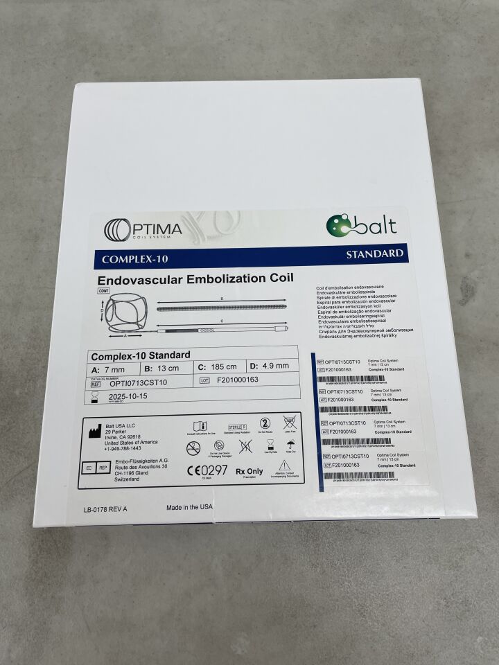 OPTI0713CST10 - BALT - Optima Coil System, Complex-10 Standard, 7mm x 13cm, (BX/1) - ( Expiry Date: 2025-10-15 )