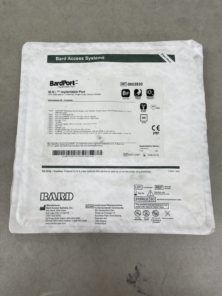 602830 - BARD - Port MRI Implantable Port with 8F Groshong Single-Lumen Venous Catheter, (EA) - ( Expiry Date: 2026-04-30 )
