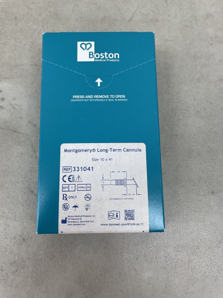331041 - BOSTON MEDICAL - Montgomery Long-Term Cannula, 10 x 41mm, (BX/1) - ( Expiry Date: 2025-12-31 )