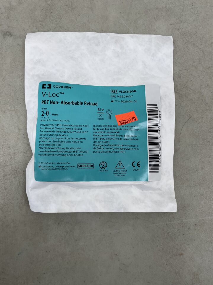 VLOCN204L - COVIDIEN - 2-0 Medtronic V-Loc PBT blue 4" ES-9 taper (Non-Absorbable), (EA) - ( Expiry Date: 2026-04-30 )