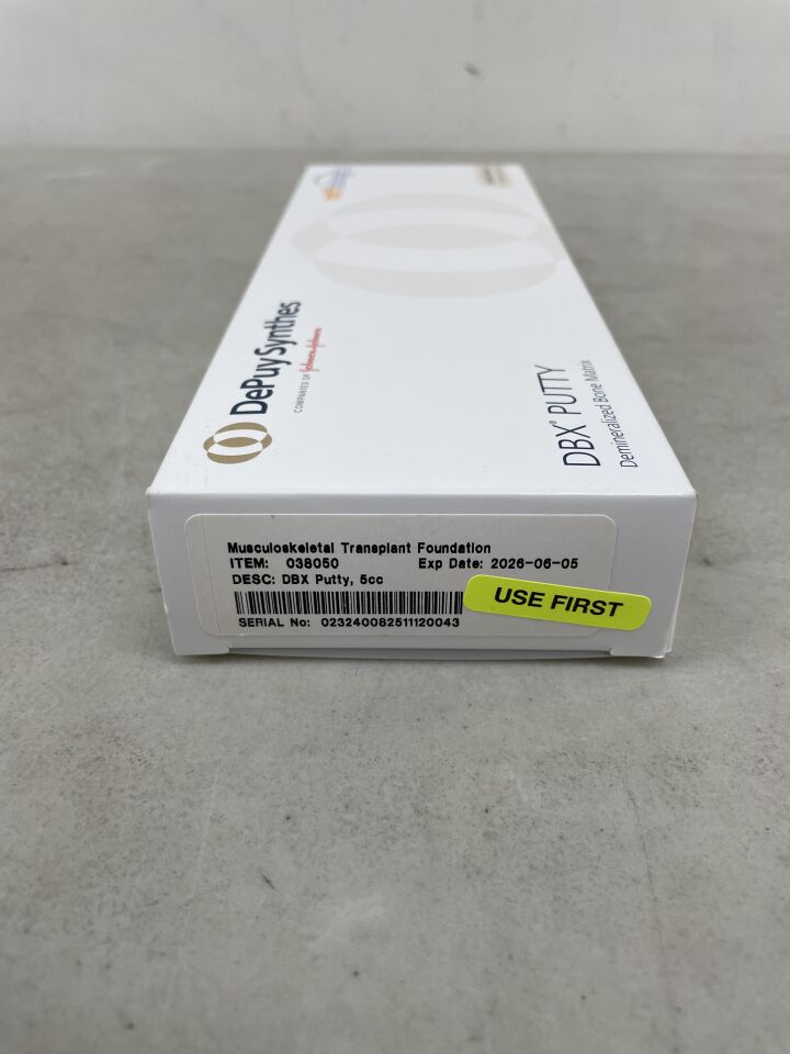 38050 - DEPUY - DBX Putty, 5cc Demineralized Bone Matrix, (BX/1) - ( Expiry Date: 2026-06-05 )
