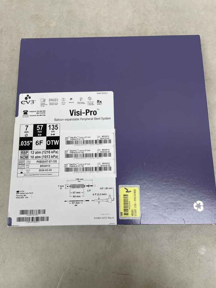 PXB35-07-57-135 - EV3 - Visi-Pro Balloon-Expandable Peripheral Stent System - OTW - 7mm x 57mm x 135cm, (BX/1) - ( Expiry Date: 2026-02-20 )