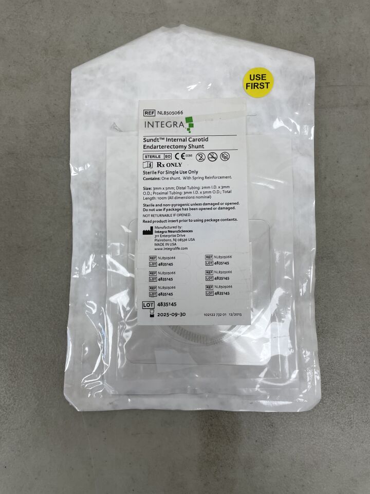 NL8505066 - INTEGRA - sundt internal carotid endarterectomy shunt , (EA) - ( Expiry Date: 2025-09-30 )