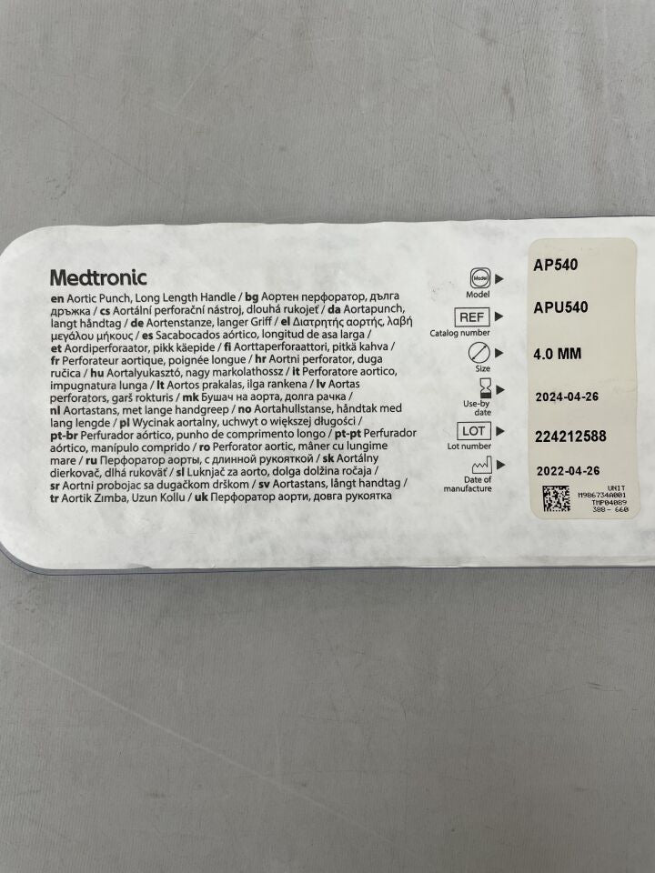 APU540 - MEDTRONIC - Aortic Punch, Long Handle 4.0mm, (EA) - ( Expiry Date: 2025-08-16 )