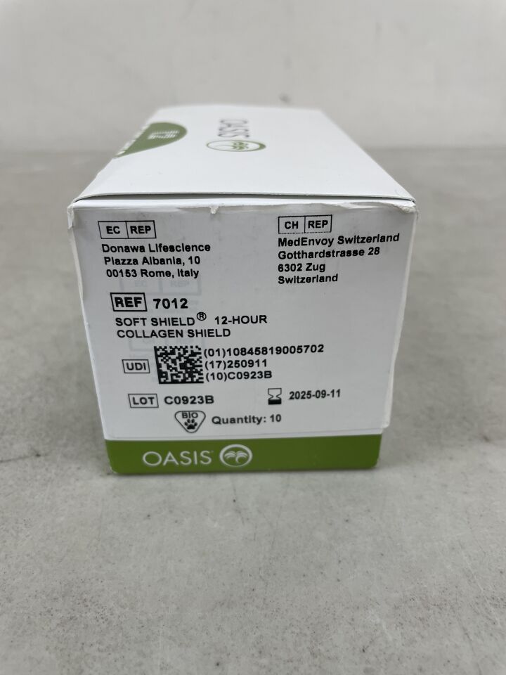 7012 - OASIS MEDICAL - Soft Shield Collagen Corneal Shield 12-Hour, (BX/10) - ( Expiry Date: 2025-09-11 )