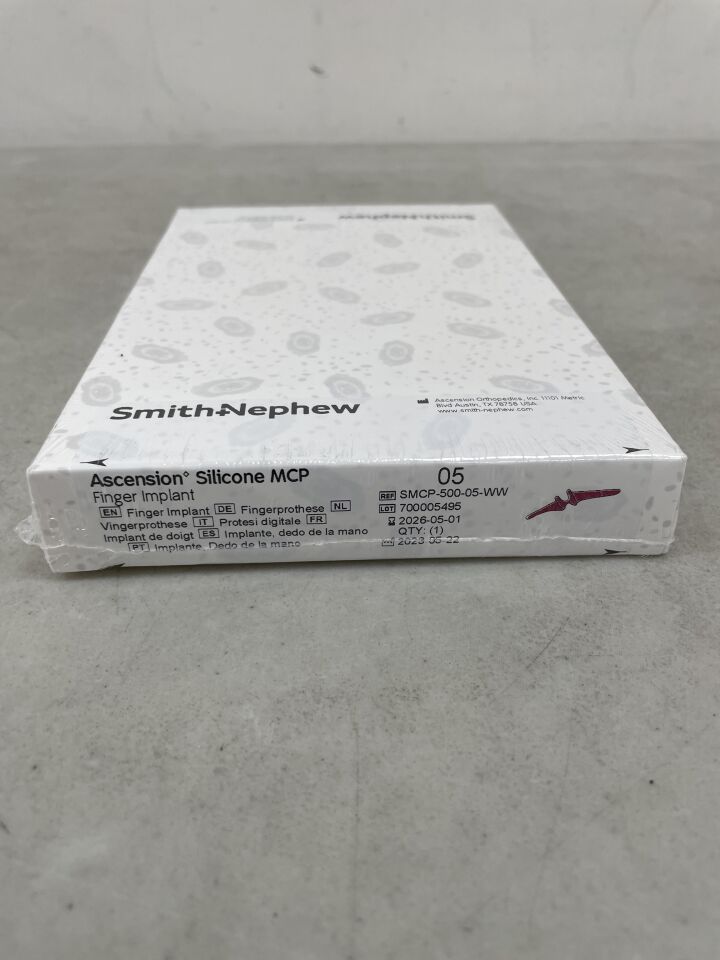 SMCP-500-05-WW - SMITH & NEPHEW - Ascension Silicone MCP, Finger Impant, Size 05, Metacarpophalangeal Implant, (BX/1) - ( Expiry Date: 2026-05-01 )