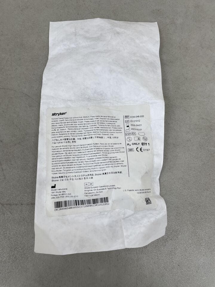 0206-546-000 - STRYKER - Femoral Canal Pressurizer w/o Hub, Medium, (EA) - ( Expiry Date: 2026-04-01 )