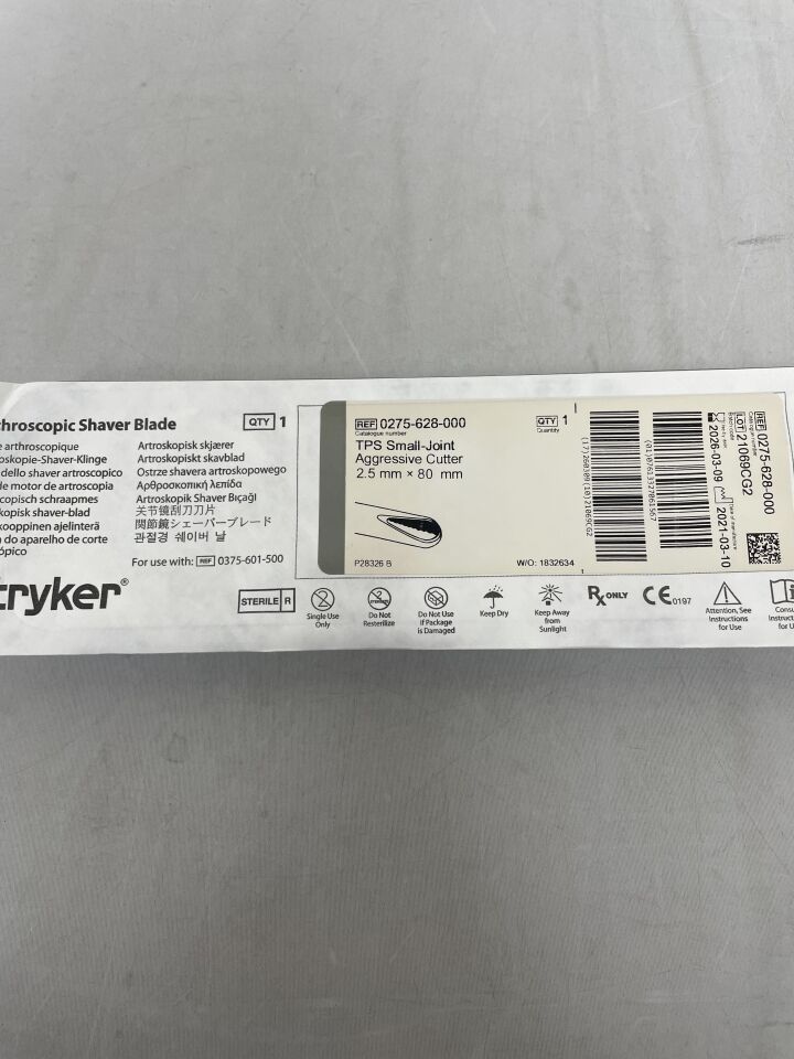 0275-628-000 - STRYKER - 2.5mm Aggressive Cutter, Small Joint, (EA) - ( Expiry Date: 2025-09-08 )