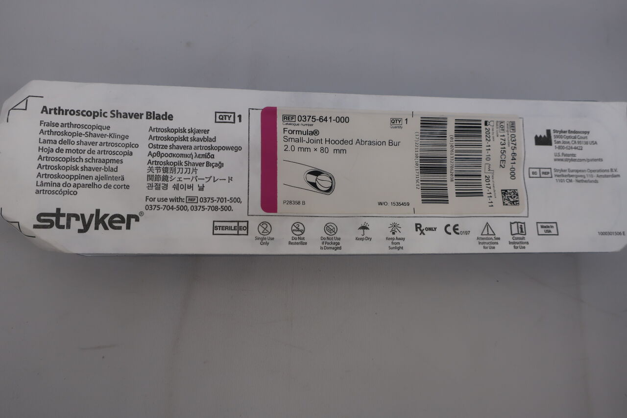 0375-641-000 - STRYKER - Formula 2.0mm Hooded Abrasion Bur, Small Joint, (EA) - ( Expiry Date: 2025-09-20 )