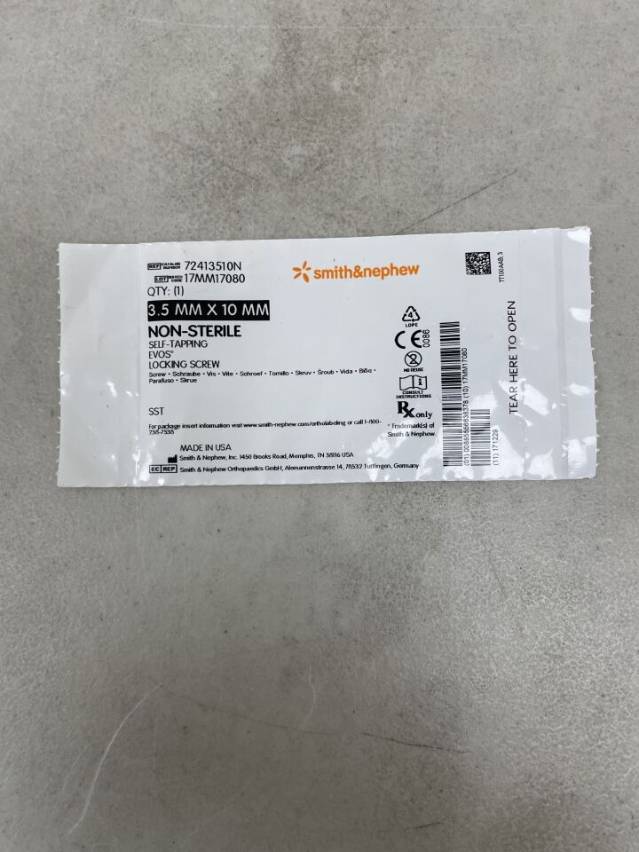 72413510N - SMITH & NEPHEW - EVOS Self-Tapping Locking Screw, 3.5 x 10mm, (EA)