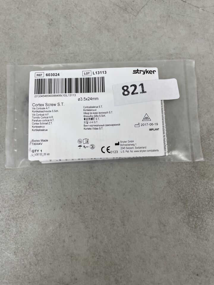 603024 - STRYKER - Cortext Screw, 3.5 x 24mm, (EA)
