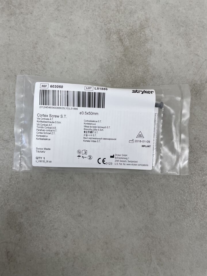 603050 - STRYKER - Cortext Screw, 3.5 x 50mm, (EA)