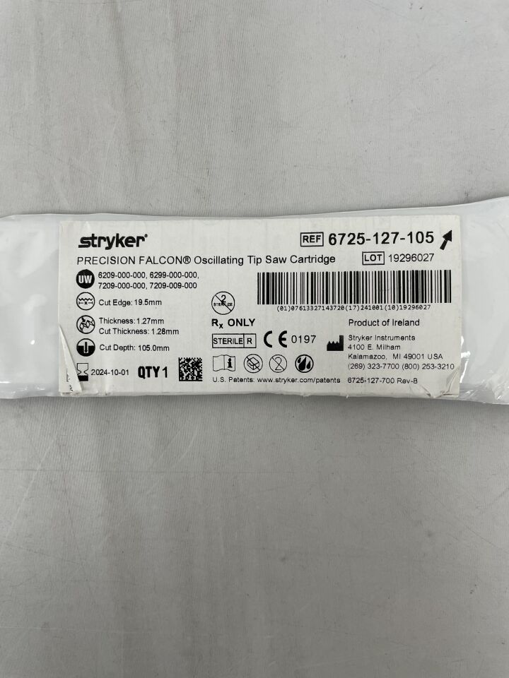 6725-127-105 - STRYKER - Precision Falcon 105mm Oscillating Tip Saw Cartridge, () - ( Expiry Date: 2025-12-01 )