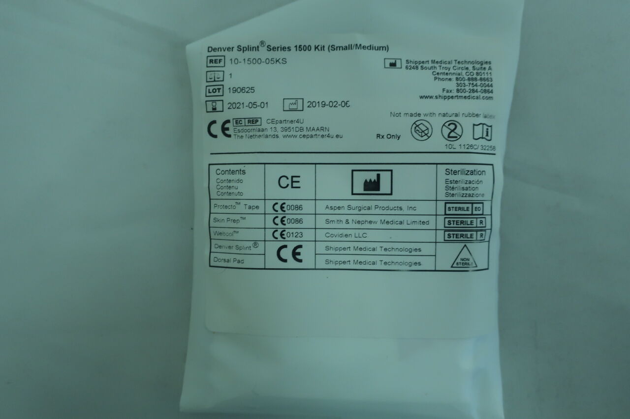 10-1500-05KS - SUMMIT MEDICAL - Shippert Denver Splint Series 1500 Kit (Small/Medium), (EA) - ( Expiry Date: 2026-03-01 )