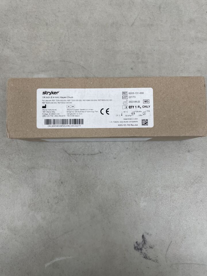 6203-131-000 - STRYKER - Jacobs Chuck with Key, 1/4 Inch, (BX/1)