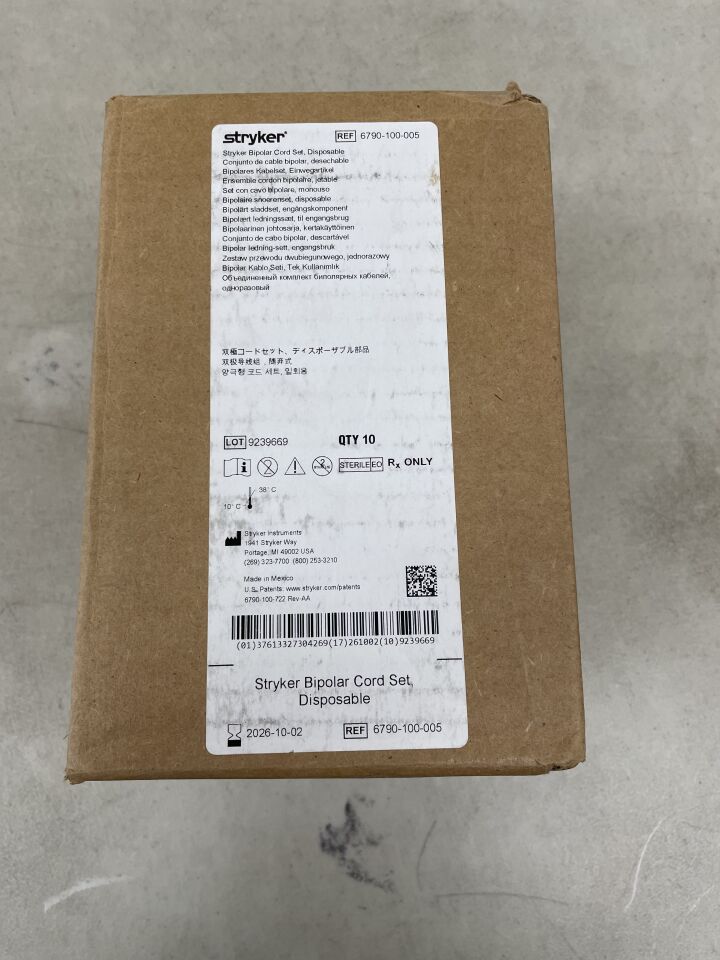 6790-100-005 - STRYKER - spetzler-malis bipolar cord set, (BX/10)