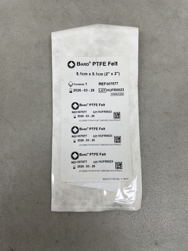 7977 - BARD - PTFE Felt: 2" x 2", (EA) - ( Expiry Date: 2026-03-28 )