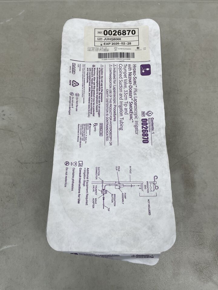 26870 - BARD - Hydro-Surg Plus Irrigator with SmokEvac and Probe Tip, (EA) - ( Expiry Date: 2026-02-28 )