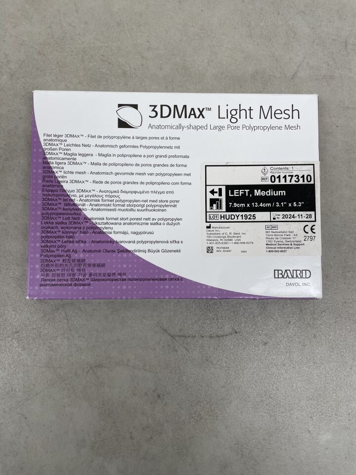 117310 - BARD - 3DMax Light Mesh: Medium, Left 3.1" x 5.3", (BX/1) - ( Expiry Date: 2024-11-28 )
