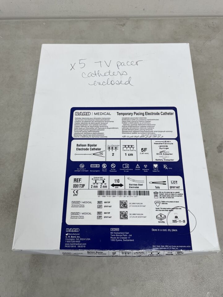 006173P - BARD - Balloon Flow-Assisted Bipolar Electrode Catheter with Depth Marker, 5 Fr Size, (BX/5) - ( Expiry Date: 2025-11-30 )