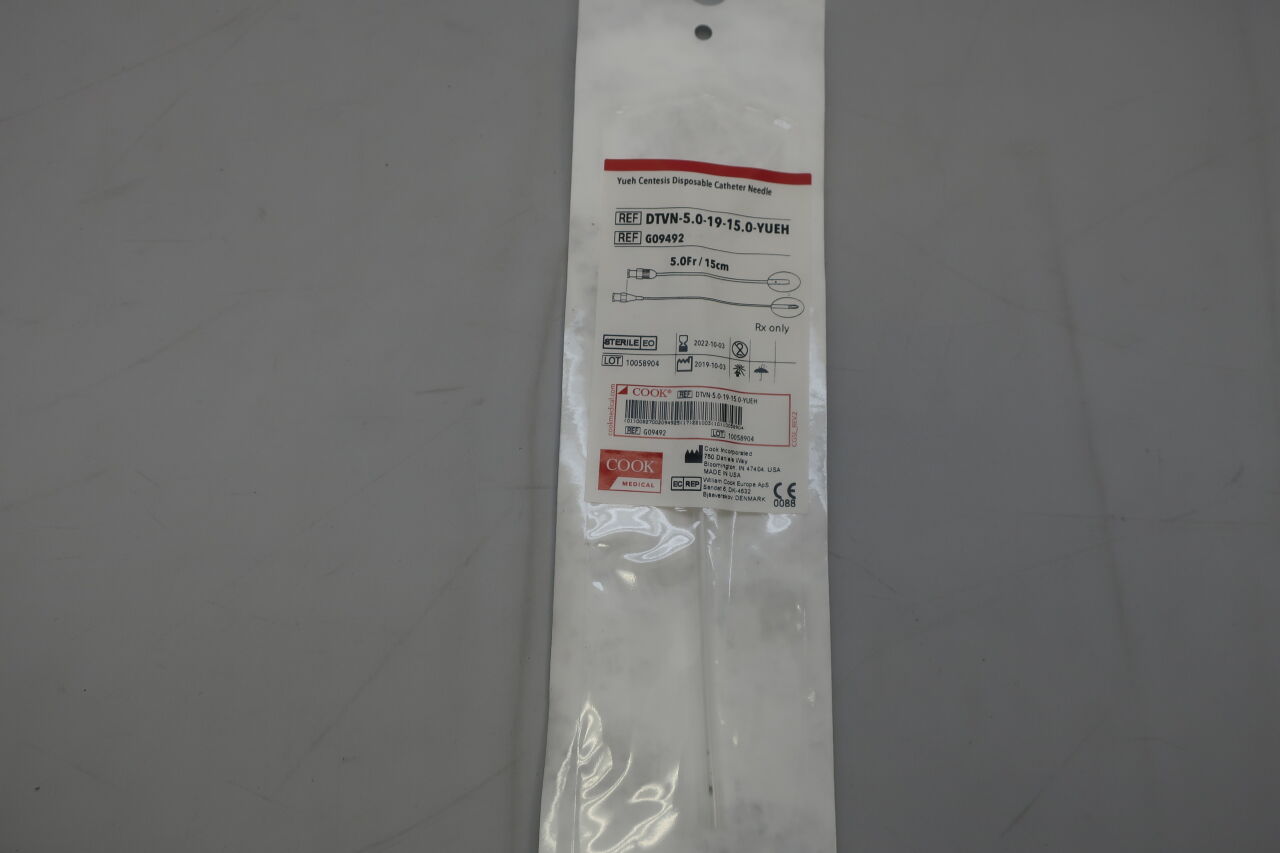 G09492 - COOK - Disposable Yueh Centesis Catheter Needle, 15 Fr Size, 19G x 15 cm Length, (EA) - ( Expiry Date: 2025-07-19 )