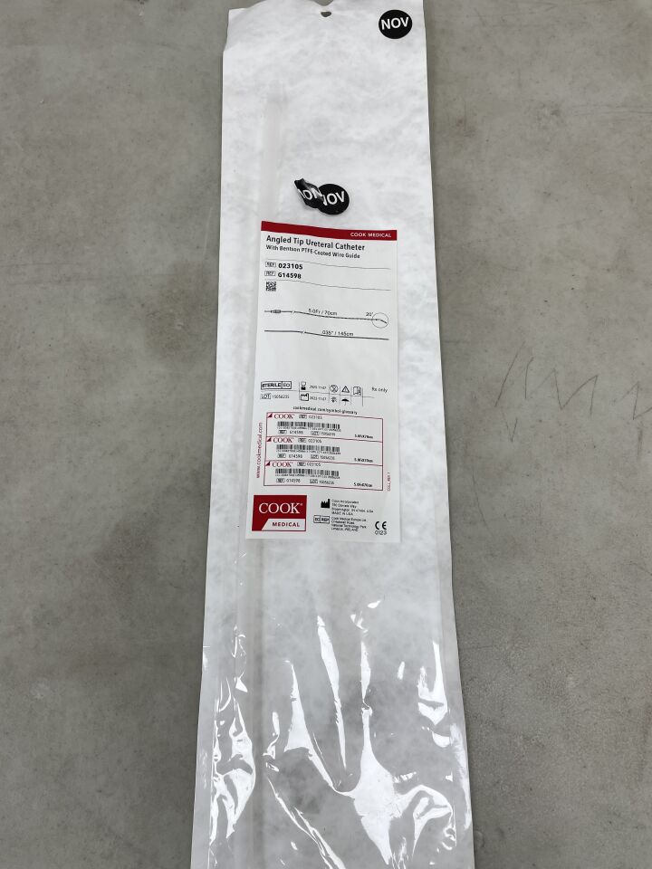 G14598 - COOK - 20 Degree Angled Tip Ureteral Catheter 5F x 70cm, (EA) - ( Expiry Date: 2025-11-30 )