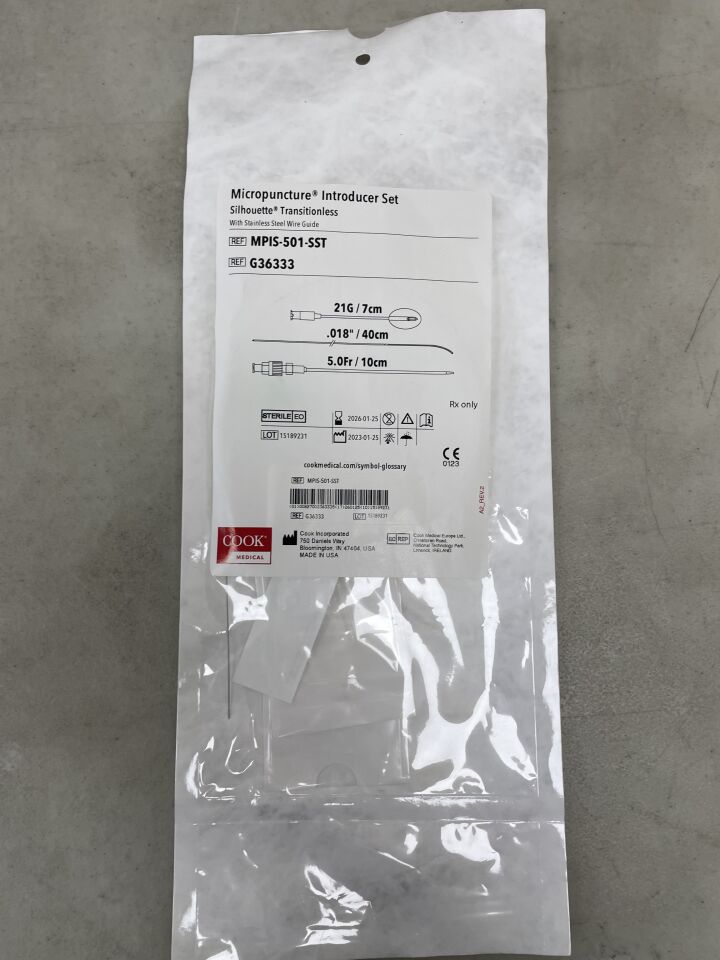 G36333 - COOK - Micropuncture Access Set with Stainless Steel Wire Guide That Has a Stainless Steel Tip, (EA) - ( Expiry Date: 2026-01-25 )