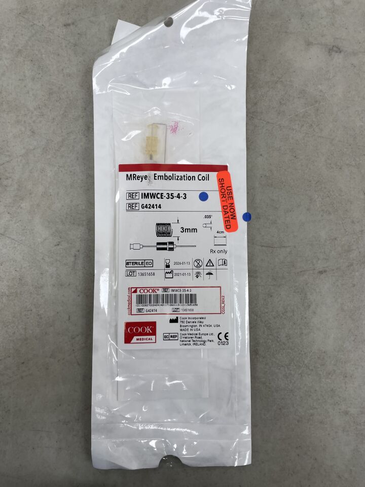 G42414 - COOK - MReye Platinum Embolization Coil, 4 cm Embolus Length, (EA) - ( Expiry Date: 2026-01-13 )