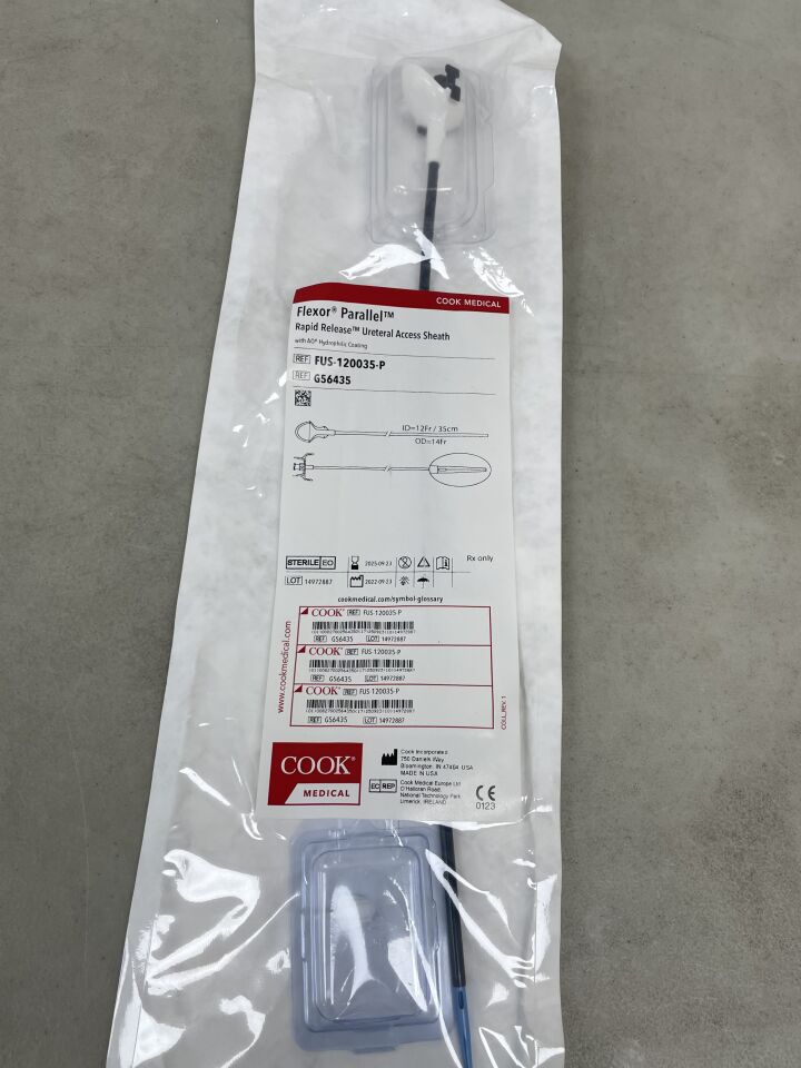 G56435 - COOK - Flexor Parallel Ureteral Access Sheath with Rapid Release Technique, 12 Fr ID x 35 cm Length, (EA) - ( Expiry Date: 2025-09-23 )