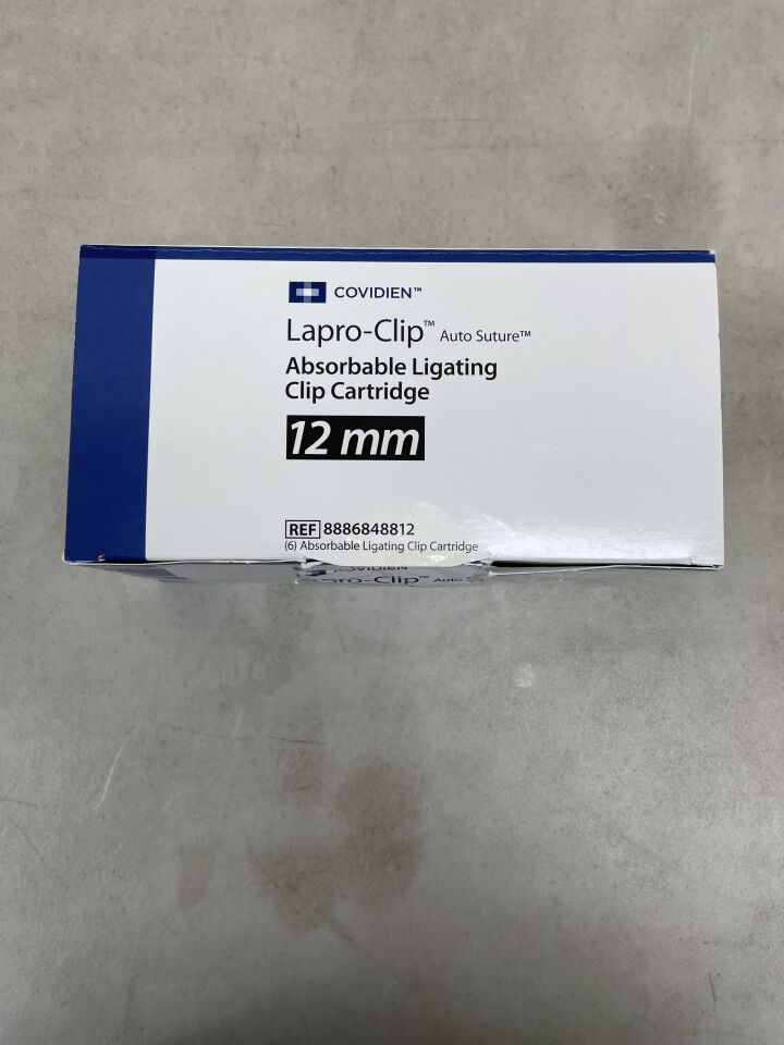 8886848812 - COVIDIEN - Lapro-Clip Absorbable Ligating Clip Cartridge, 12mm, (BX/6) - ( Expiry Date: 2025-10-31 )