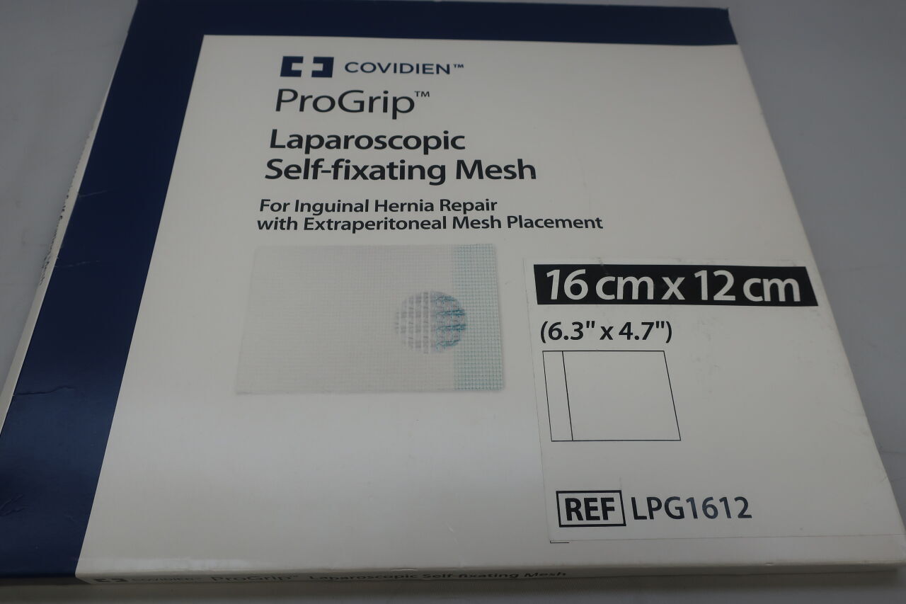 LPG1612 - COVIDIEN - ProGrip Monofilament Polyester Mesh with Polylactic Acid Grips and Collagen Film, 16 x 12 cm, (BX/1) - ( Expiry Date: 2026-01-31 )