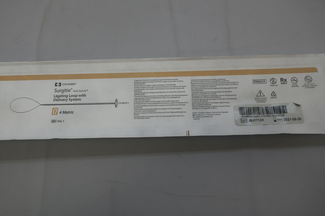 SGL-1 - COVIDIEN - Surgitie Auto Suture Ligating Loop with Delivery System, size 0, 4 metric, (EA) - ( Expiry Date: 2025-06-30 )