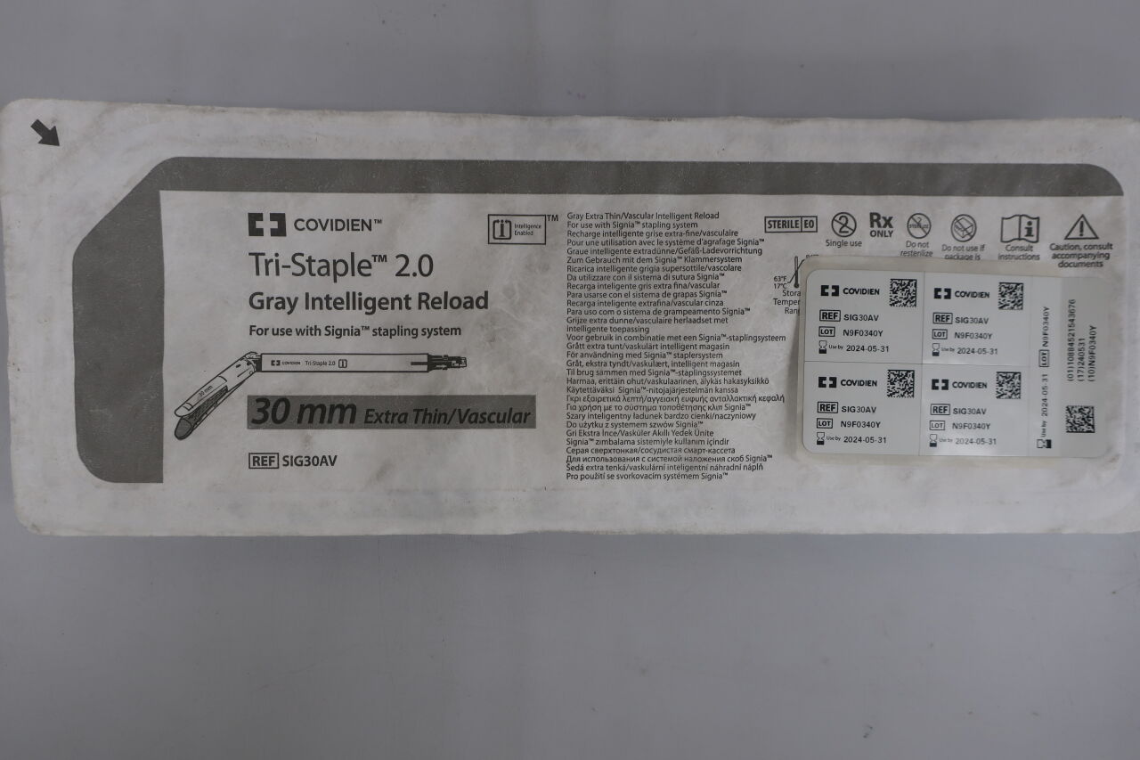SIG30AV - COVIDIEN - Tri-Staple 2.0 Gray Intelligent Reload, Stapler Reload with Tri-Staple Technology, 30mm, (EA) - ( Expiry Date: 2025-12-31 )