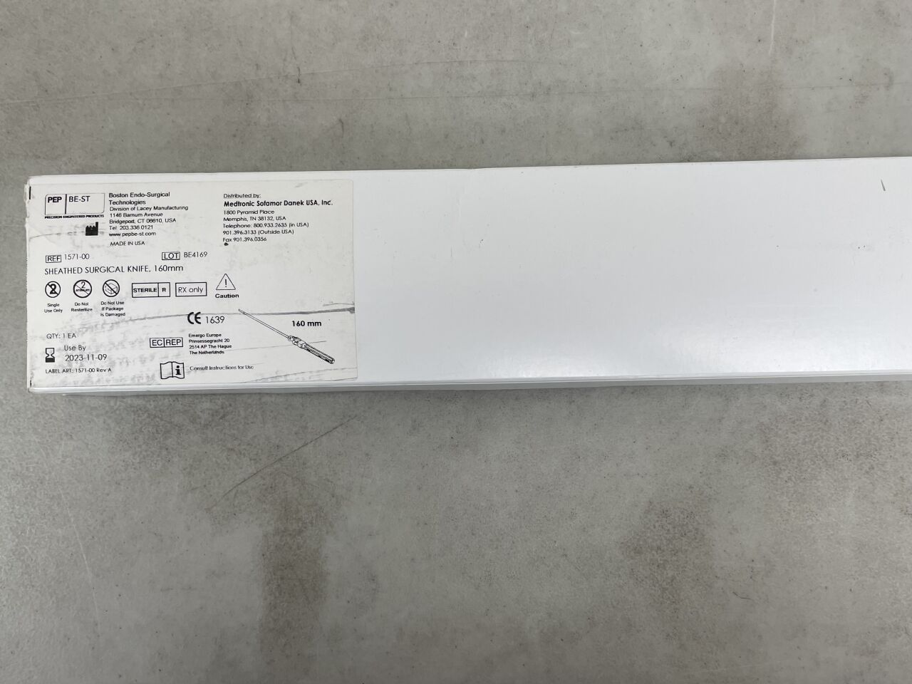 1571-00 - MEDTRONIC - Sheathed Surgical Knife, 160 mm, (BX/1) - ( Expiry Date: 2023-11-09 )