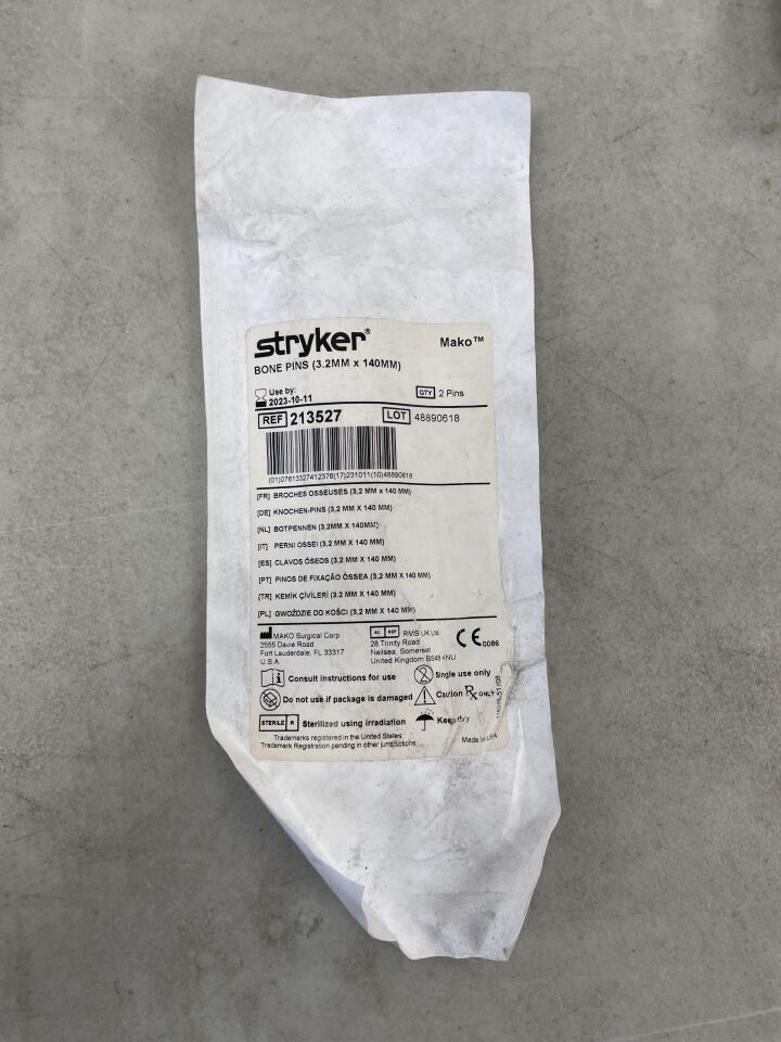 213527 - STRYKER - Bone Pins, 3.2mm x 140mm (2 Per Pack), (EA) - ( Expiry Date: 2023-10-11 )