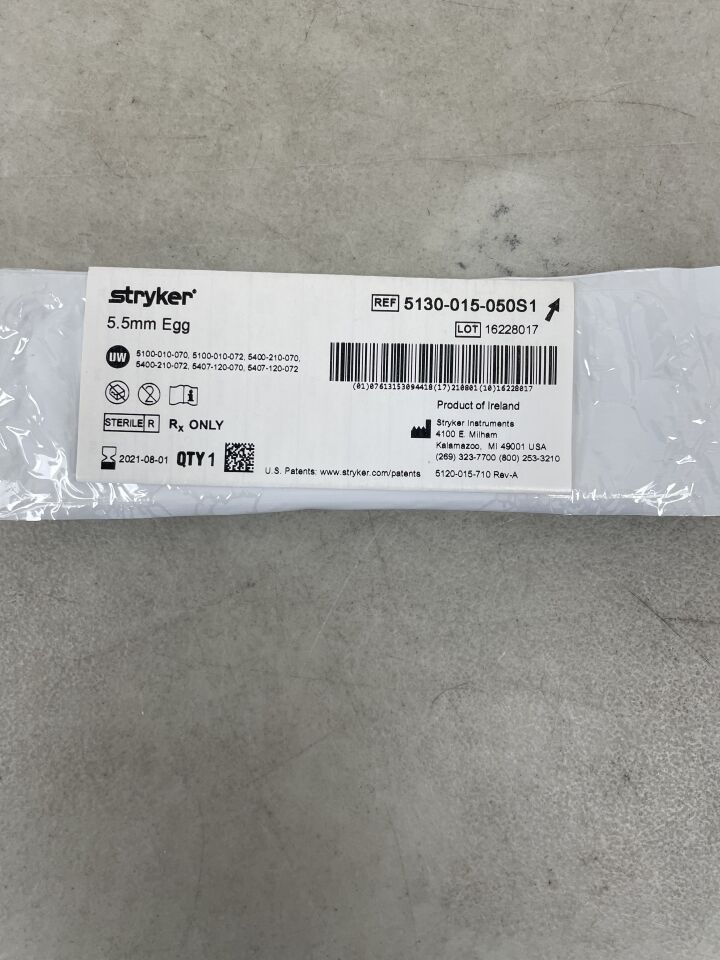 5130-015-050S1 - STRYKER - 5.5mm Egg Bur, Long, (EA) - ( Expiry Date: 2021-08-01 )